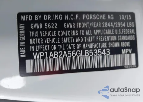 2016 Porsche Macan S из США, поврежденный, VIN WP1AB2A56GLB53543